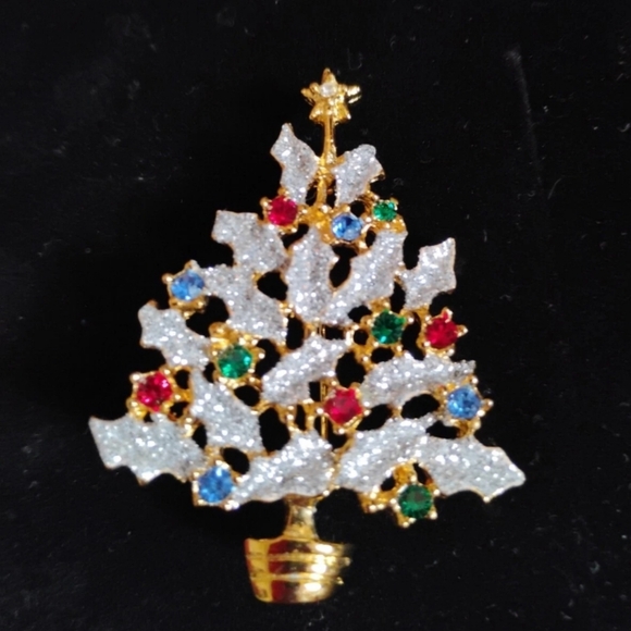 Christmas Tree Brooch Multicolor - Picture 2 of 7